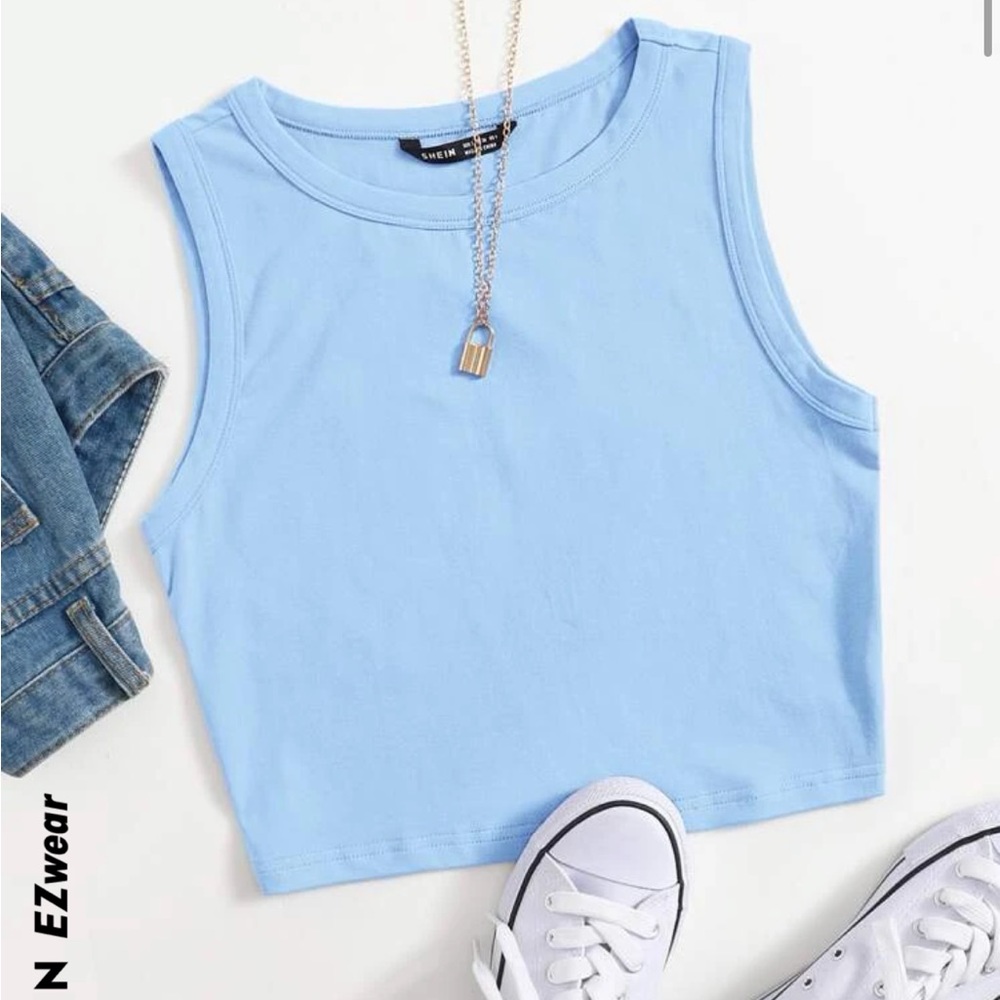 Shein Solid Crop Tank Top